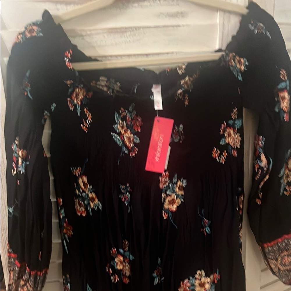 American Rag Black Floral Midi Dress